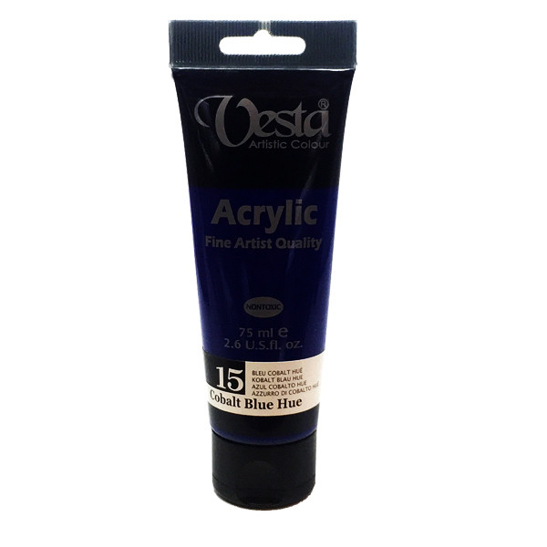 رنگ اکریلیک وستا مدل cobalt blue کد15