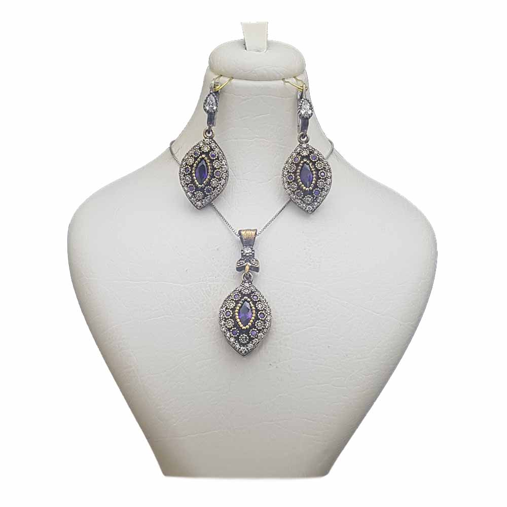 نیم ست نقره زنانه ترمه 1 مدل عثمانی کد OS021