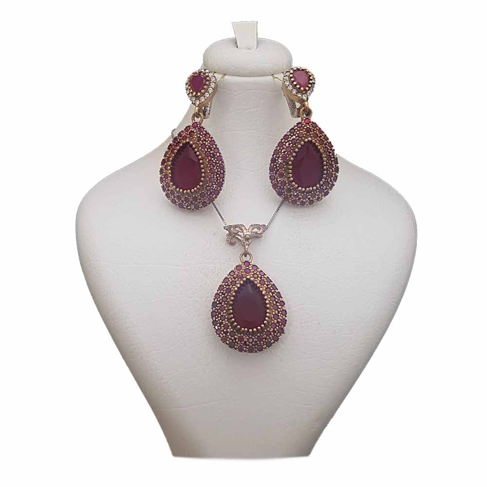 نیم ست نقره زنانه ترمه 1 مدل عثمانی کد OS024