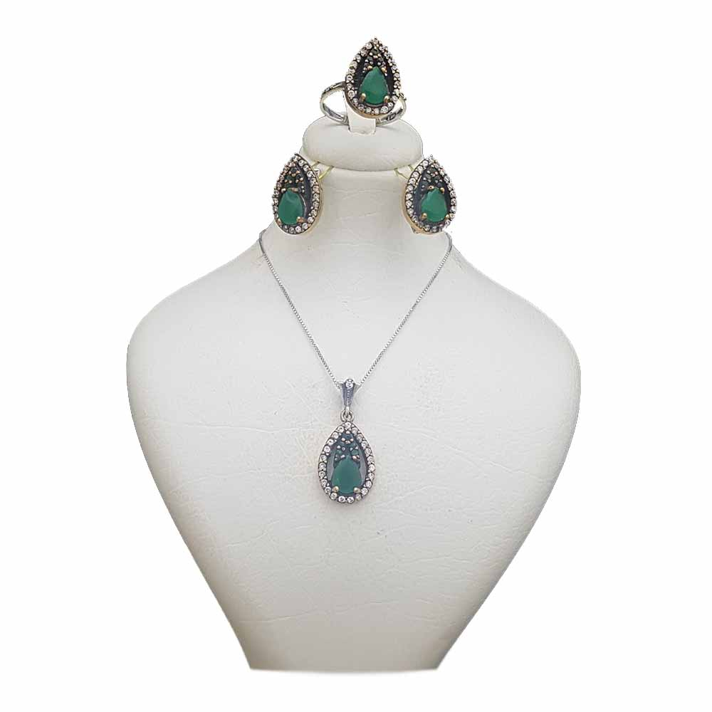 نیم ست نقره زنانه ترمه 1 مدل عثمانی کد OS028