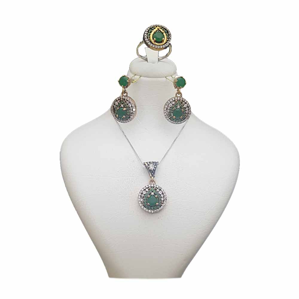 نیم ست نقره زنانه ترمه 1 مدل عثمانی کد OS029