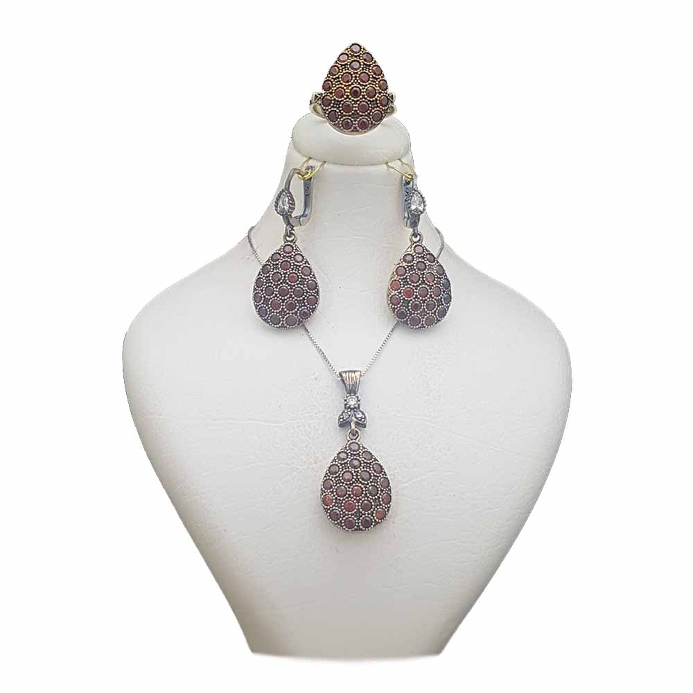 نیم ست نقره زنانه ترمه 1 مدل عثمانی کد OS033