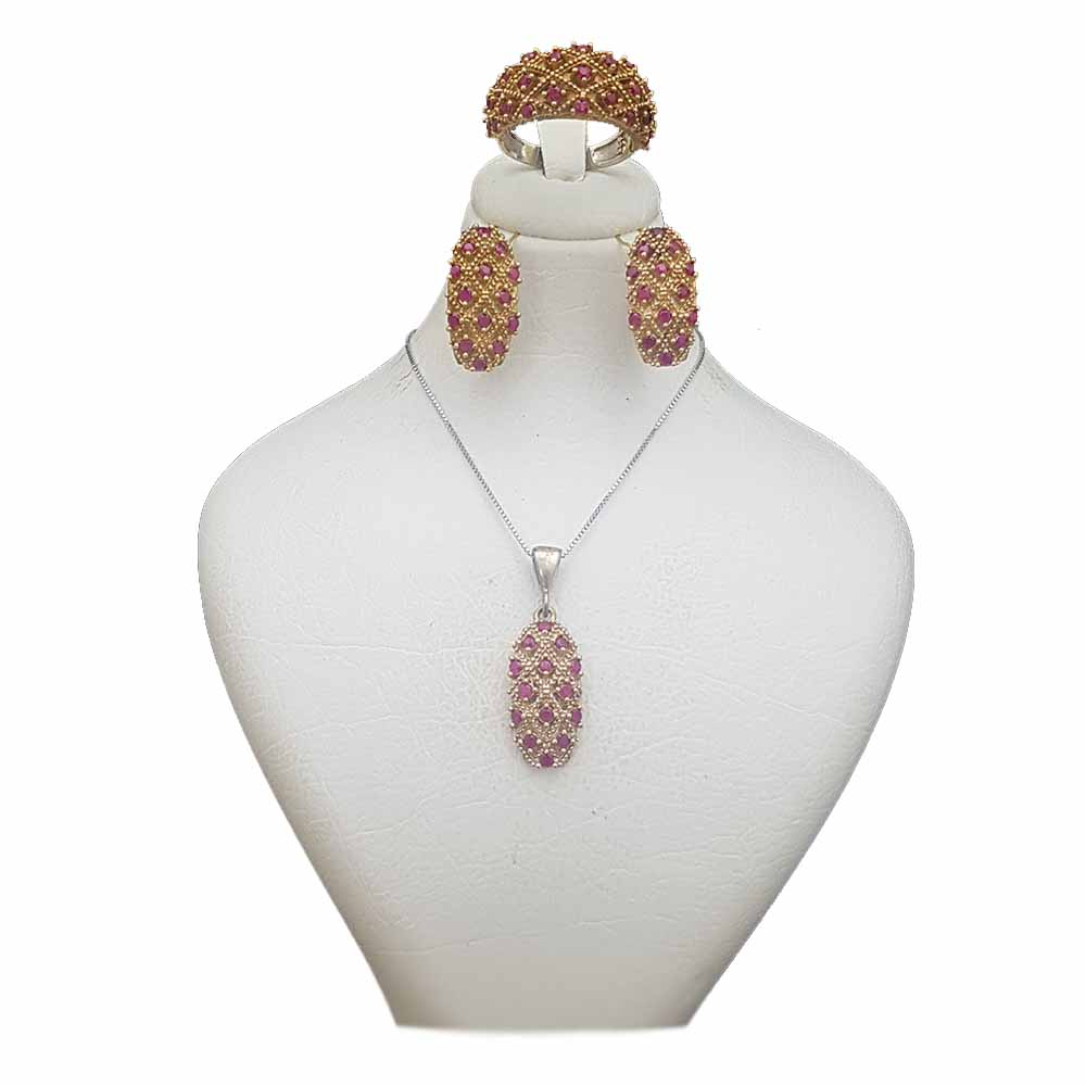 نیم ست نقره زنانه ترمه 1 مدل عثمانی کد OS034