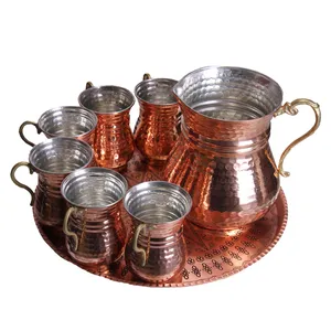 ست پارچ و لیوان مسی نظریان زنجان کد ZH105 مجموعه 8 عددی