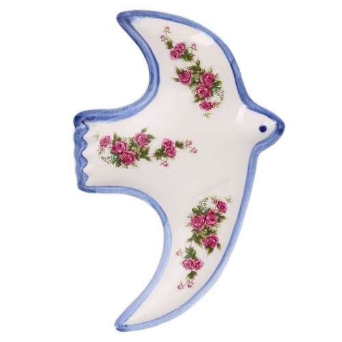 ظرف سرو طرح پرنده مدل گل سرخی کد QB01
