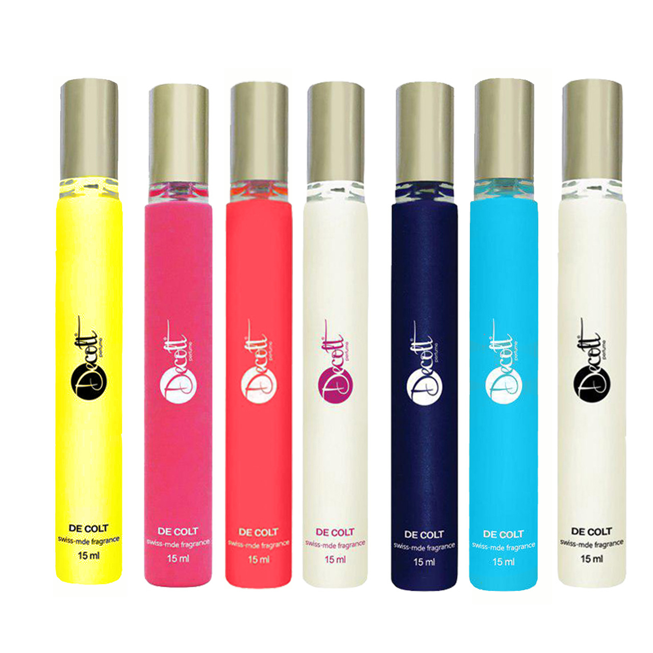 عطر جیبی دکلت مدل 140 حجم 15 میلی لیتر مجموعه 7 عددی