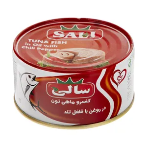 کنسرو ماهی تون در روغن با فلفل تند سالی مقدار 180 گرم