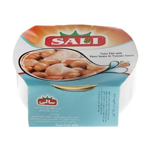 کنسرو ماهی تون و لوبیا چیتی در سس گوجه فرنگی سالی مقدار 250 گرم