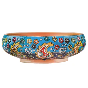 کاسه میناکاری سفالی طرح بته جقه کد 79090