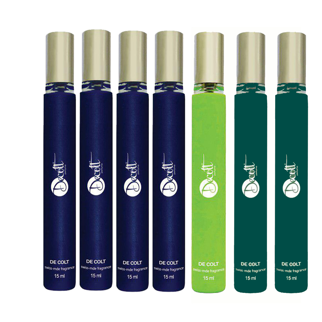 عطر جیبی دکلت مردانه مدل 152 حجم 15 میلی لیتر مجموعه 7 عددی