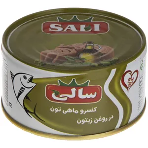 کنسرو ماهی تون در روغن زیتون سالی مقدار 180 گرم