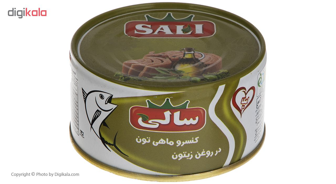 کنسرو ماهی تون در روغن زیتون سالی مقدار 180 گرم