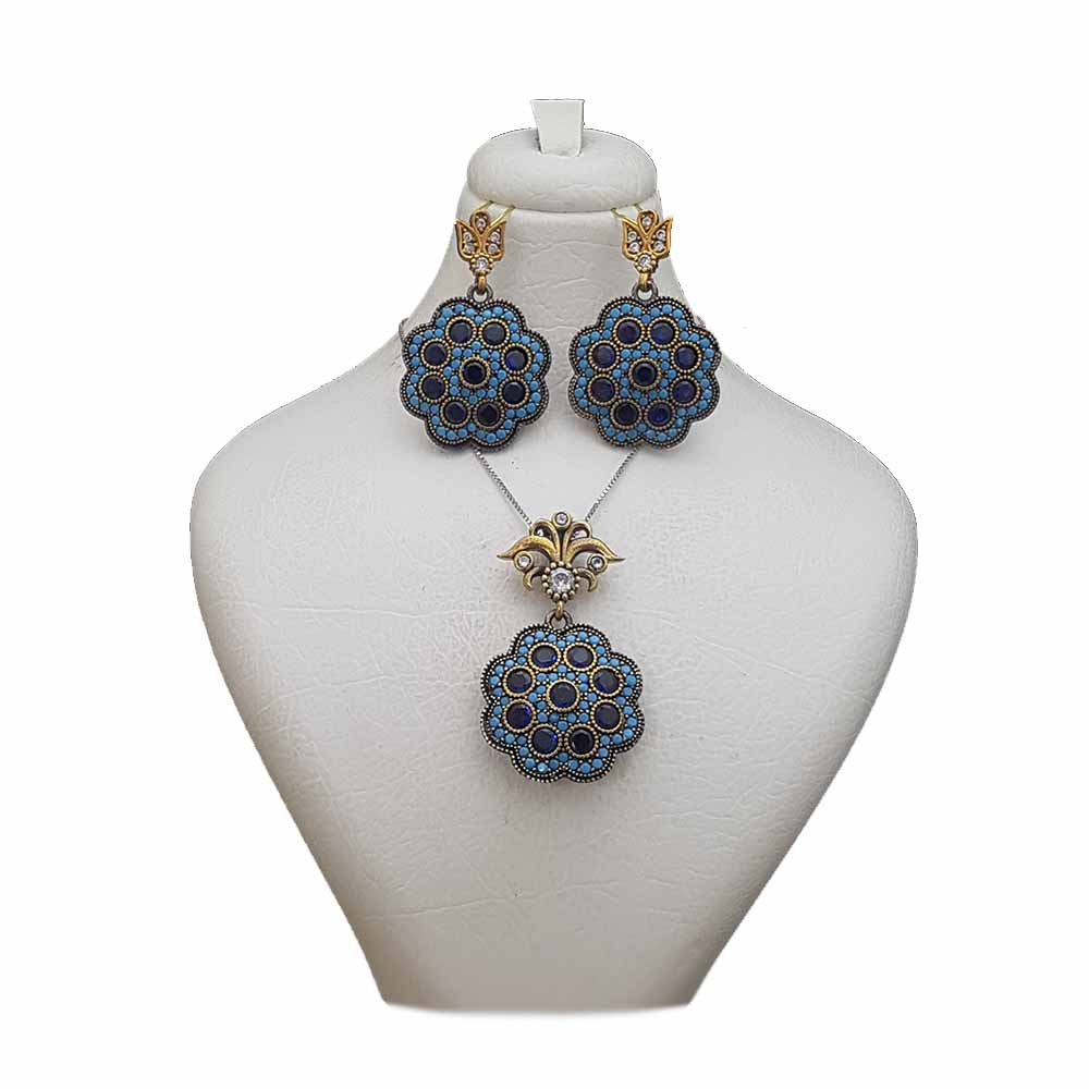 نیم ست نقره زنانه ترمه 1 مدل عثمانی کد OS041