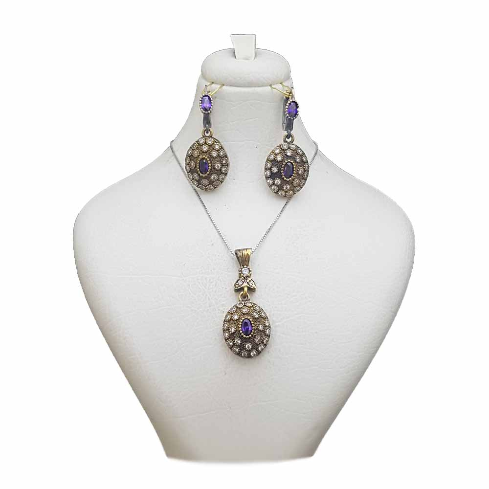 نیم ست نقره زنانه ترمه 1 مدل عثمانی کد OS042