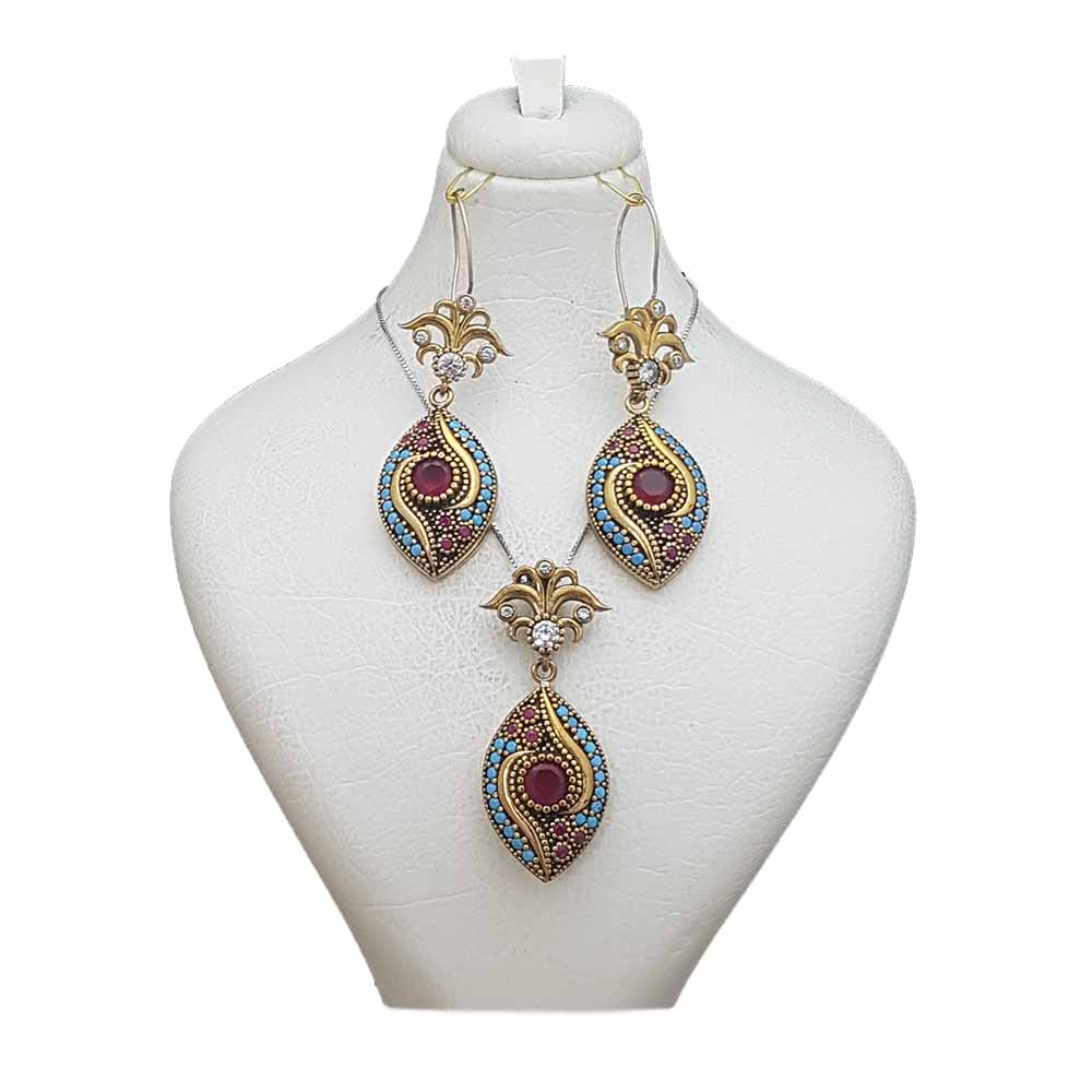 نیم ست نقره زنانه ترمه 1 مدل عثمانی کد OS044