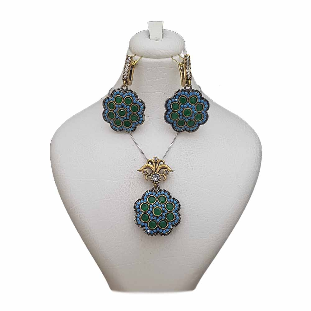 نیم ست نقره زنانه ترمه 1 مدل عثمانی کد OS050