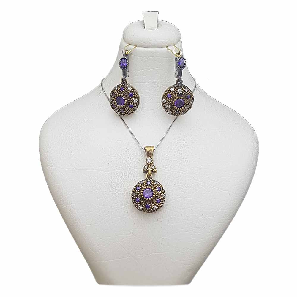 نیم ست نقره زنانه ترمه 1 مدل عثمانی کد OS052