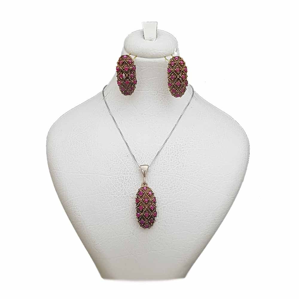 نیم ست نقره زنانه ترمه 1 مدل عثمانی کد OS054