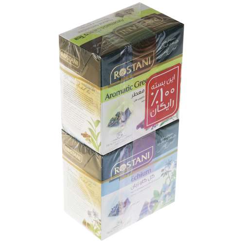 دمنوش گل گاوزبان به همراه چای سبز رستنی بسته 20 عددی