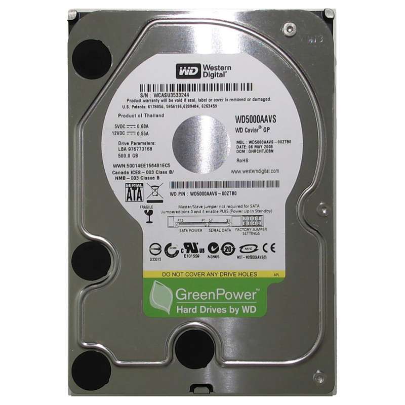 هارد دیسک اینترنال وسترن دیجیتال مدل WD5000AAVS ظرفیت 500 گیگابایت
