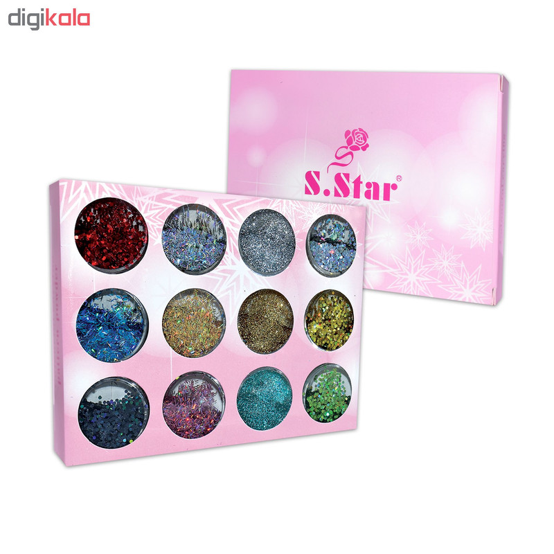 پودر لاک ناخن اس.استار مدل 01 بسته 12 عددی