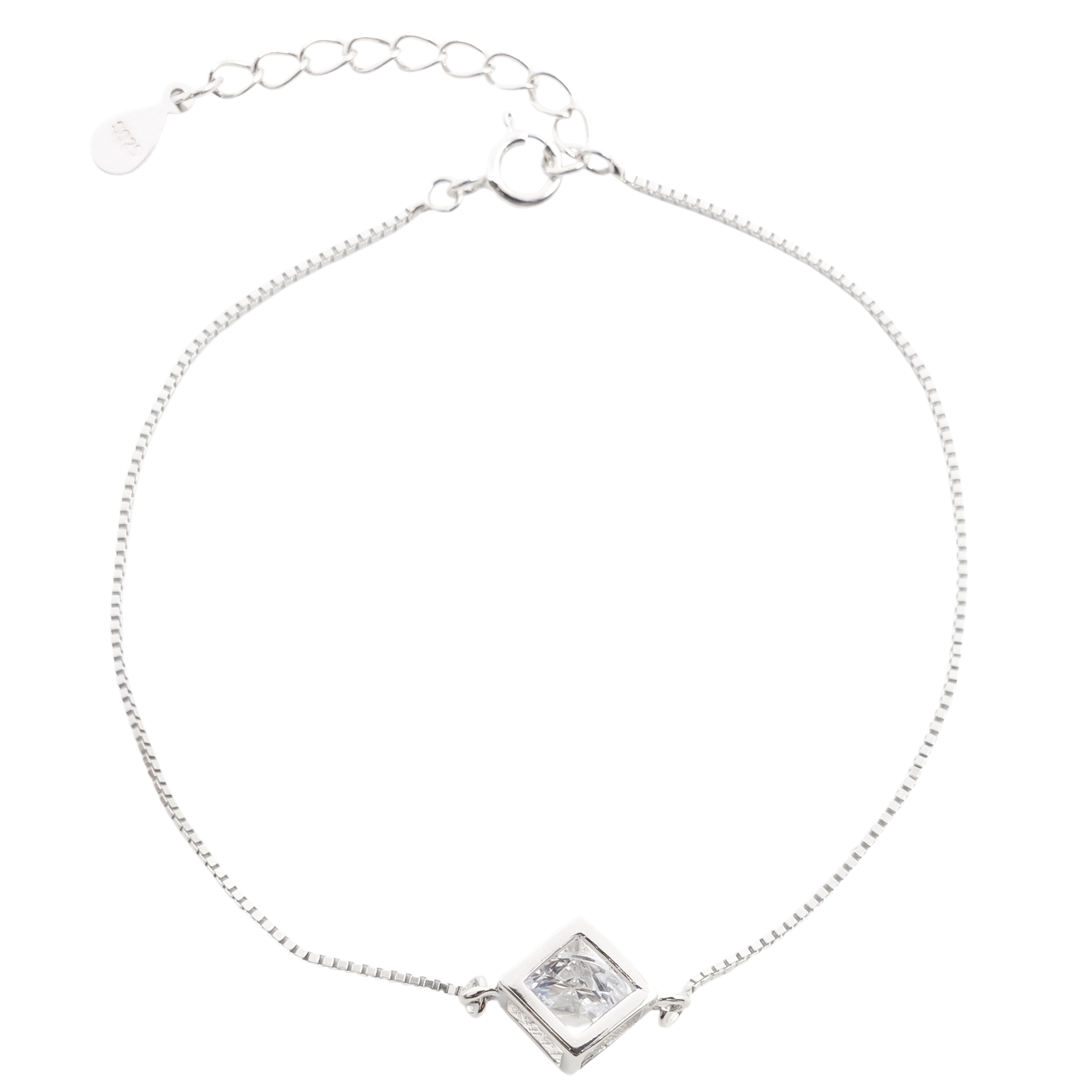 دستبند نقره زنانه بهارگالری مدل Diamonds In Cube کد 403008