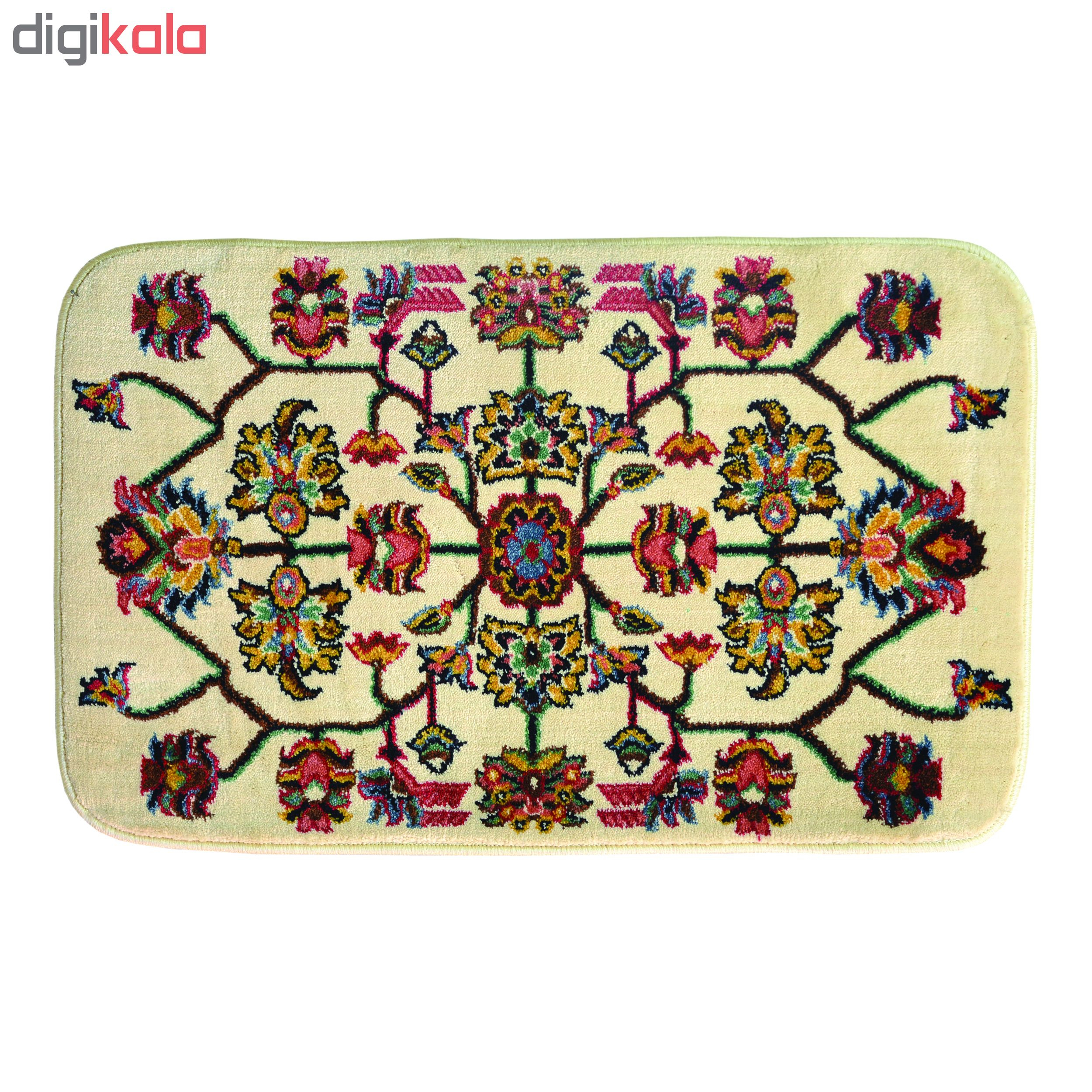 فرش ماشینی طرح افشان زمینه کرم