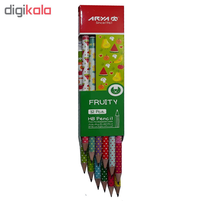 مداد مشکی آریا مدل FRUITY کد A3 بسته 12 عددی مداد مشکی آریا مدل FRUITY کد A3 بسته 12 عددی