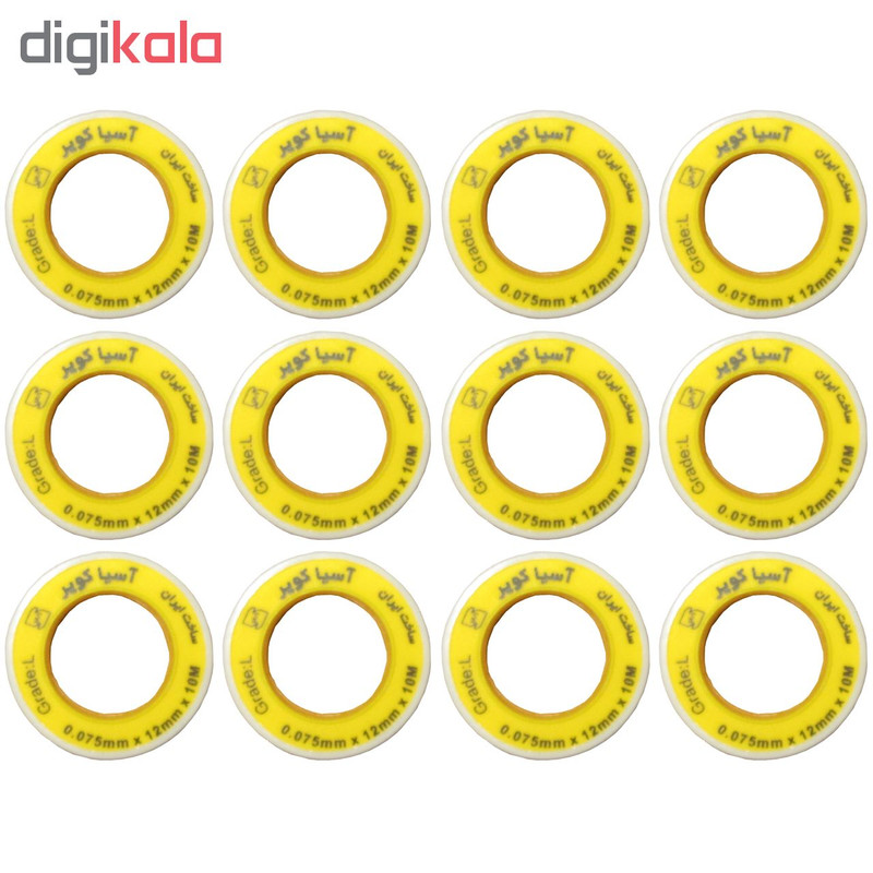 نوار تفلون آسیا کویر کد 012 بسته 12 عددی