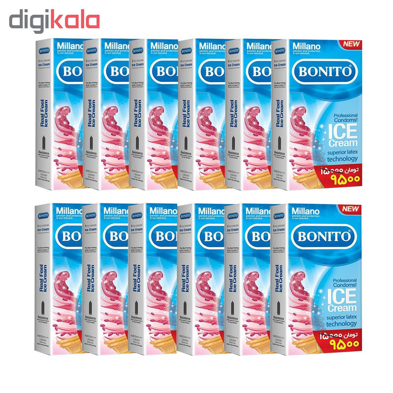 کاندوم بونیتو مدل ice cream مجموعه 12 عددی
