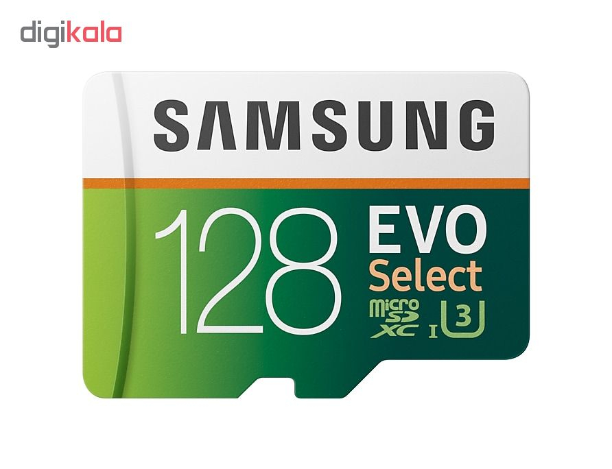 کارت حافظه microSDXC  مدل Evo Select کلاس 10 استاندارد UHS-I U3 سرعت 100MBps ظرفیت 128 گیگابایت به همراه آداپتور SD