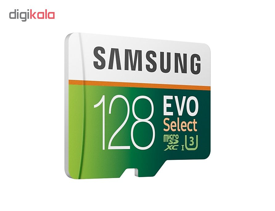 کارت حافظه microSDXC  مدل Evo Select کلاس 10 استاندارد UHS-I U3 سرعت 100MBps ظرفیت 128 گیگابایت به همراه آداپتور SD