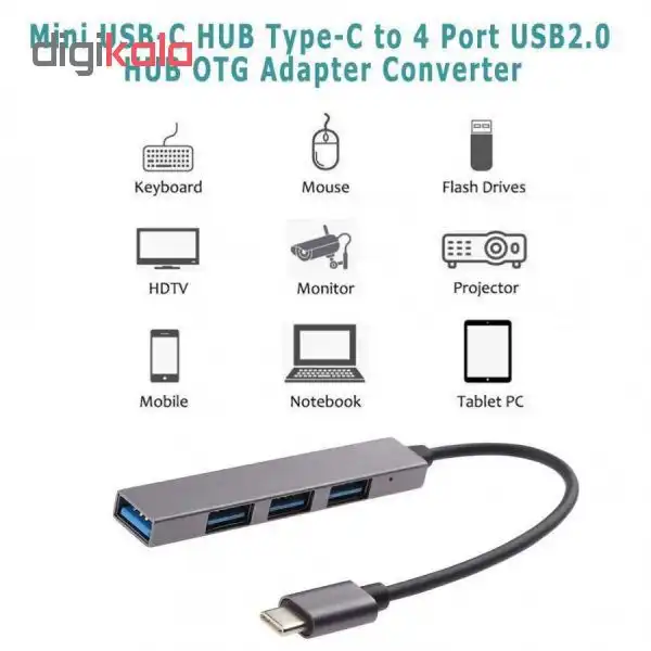 هاب 4 پورت USB-C مدل T809A