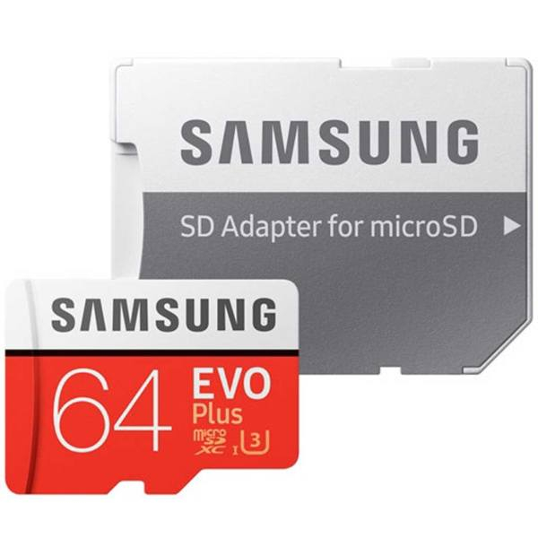 کارت حافظه microSDXC مدل Evo Plus کلاس 10 استاندارد UHS-I U3 سرعت 100MBps ظرفیت 64 گیگابایت به  همراه  آداپتور SD