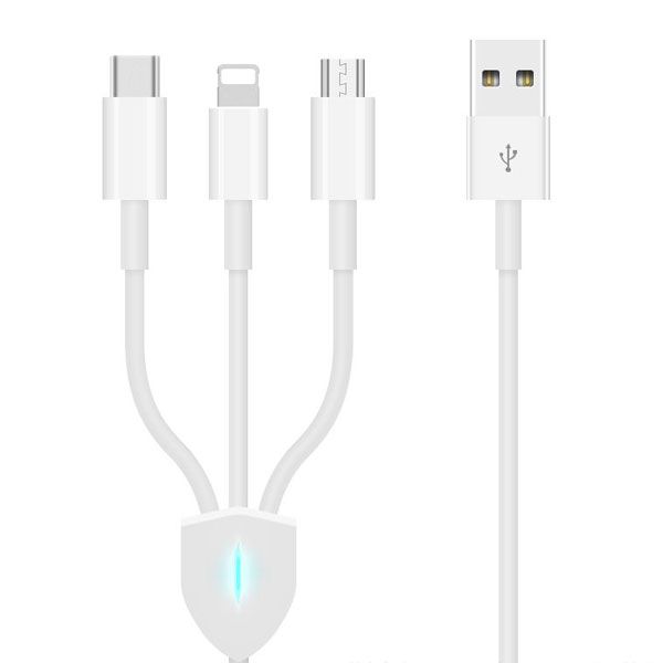 کابل تبدیل USB به microUSB / لایتنینگ / USB-C مدل MA039-A طول 1.2 متر کابل تبدیل USB به microUSB / لایتنینگ / USB-C مدل MA039-A طول 1.2 متر