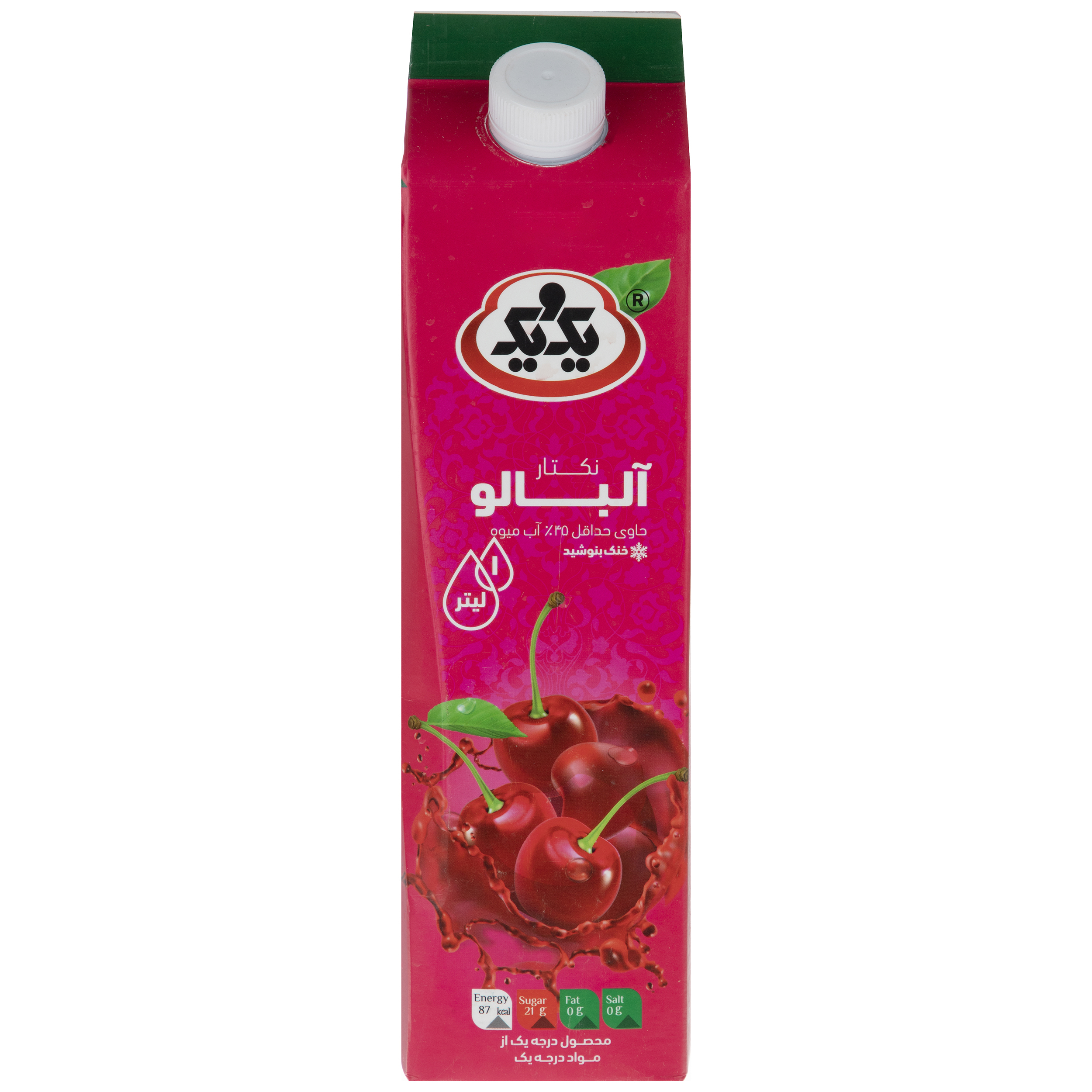 نکتار آلبالو یک و یک حجم 1 لیتر