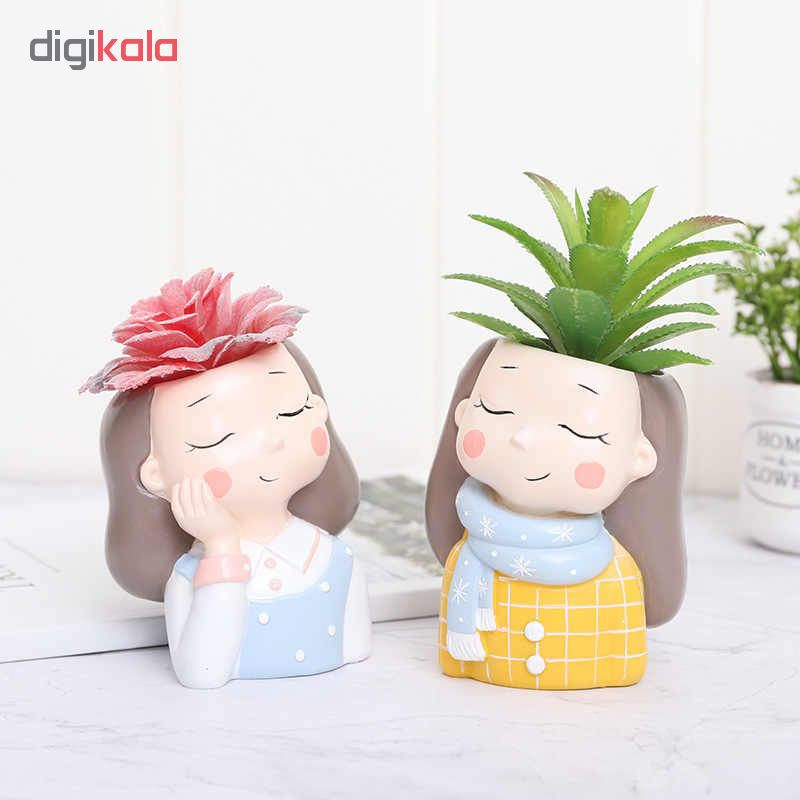 گلدان طرح دختران زمستانی کد Gw01 مجموعه 4 عددی