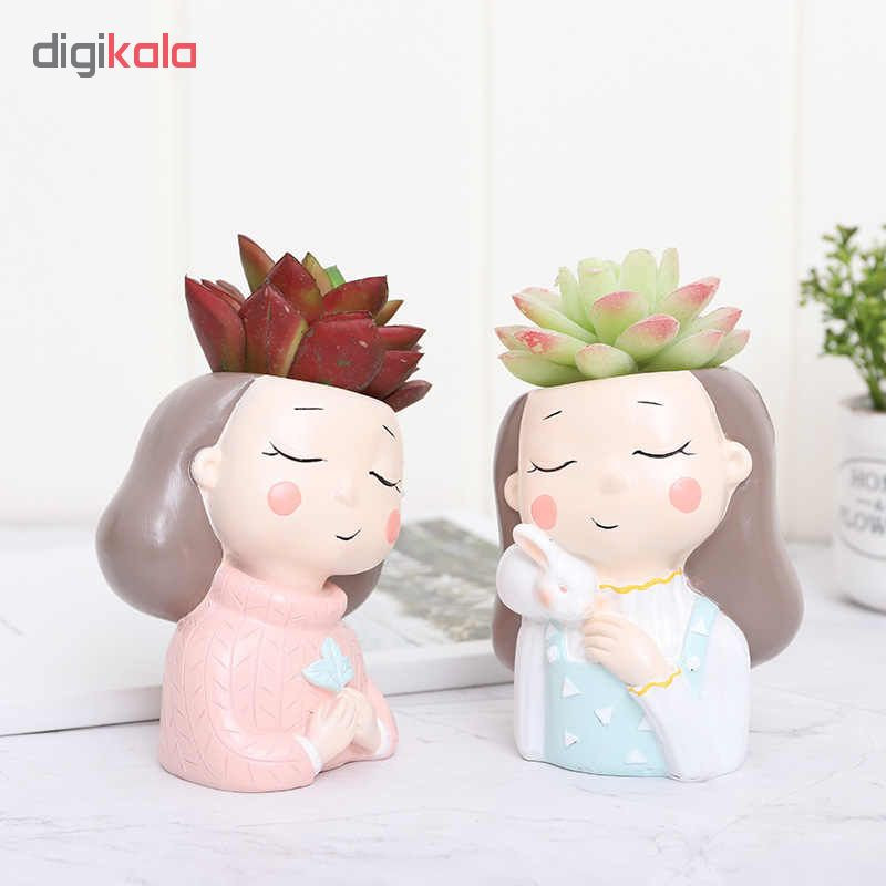 گلدان طرح دختران زمستانی کد Gw01 مجموعه 4 عددی