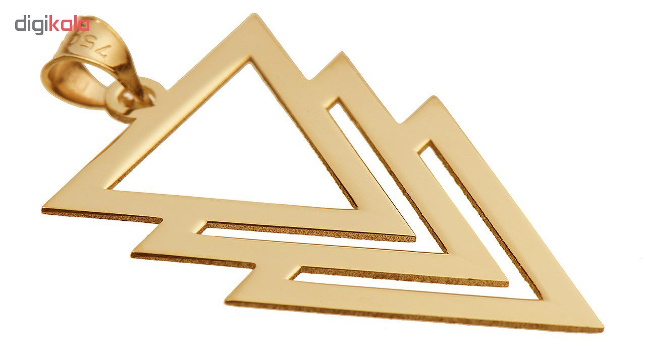 آویز گردنبند طلا عیار نه طرح سه مثلث درهم مدل SG051