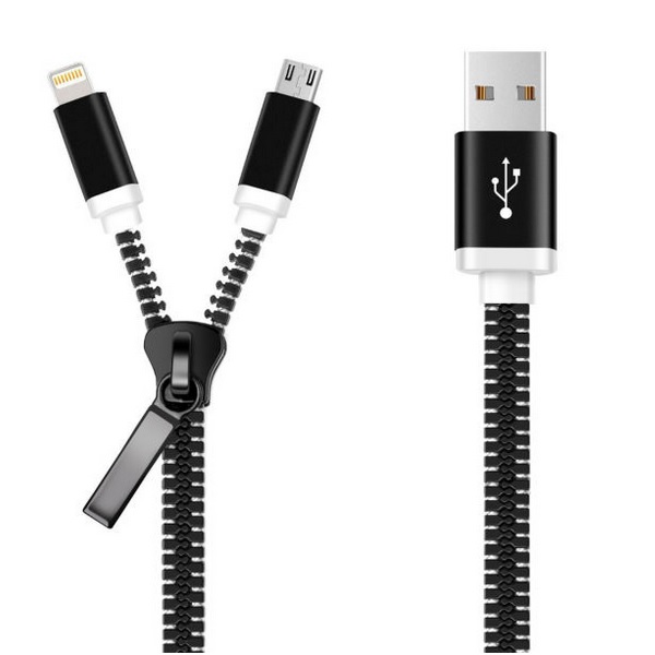 نقد و بررسی کابل تبدیل USB به لایتنینگ/microUSB مدل MFD-Zipper 001 طول 1 متر توسط خریداران