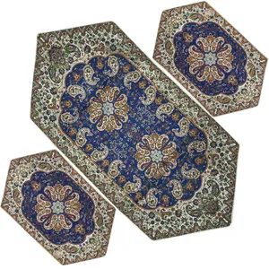 ست 3 تکه رومیزی ترمه طرح نسترن کد SRMH3/3 