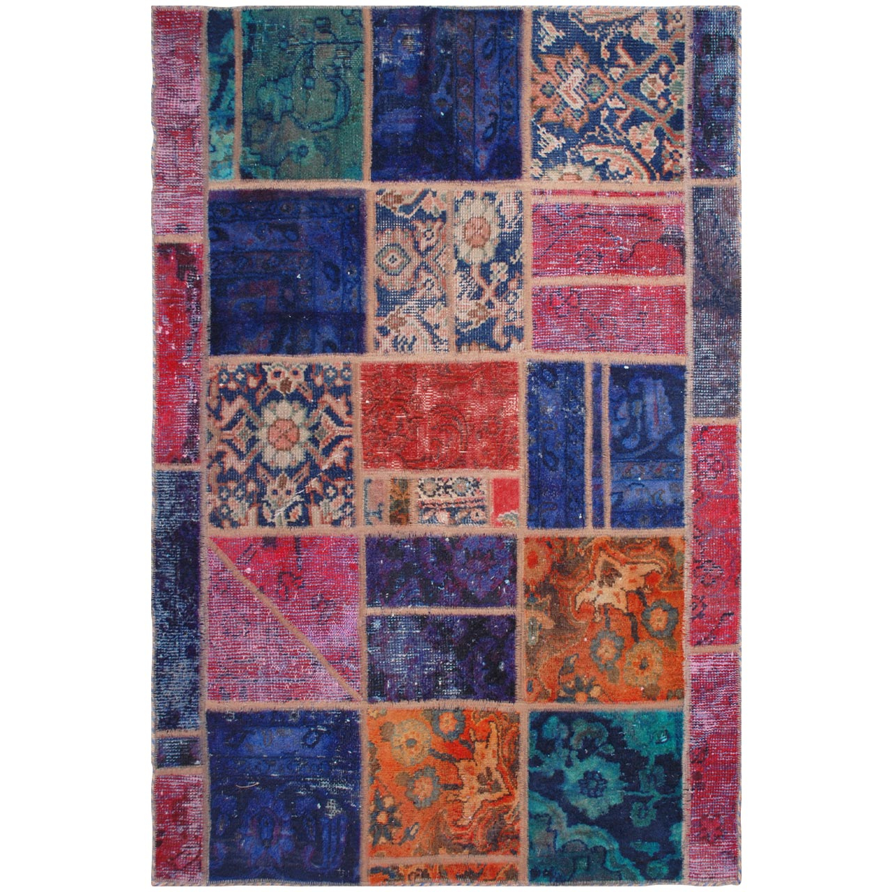 کلاژ فرش دستبافت یک و نیم متری فرش هریس کد 101188