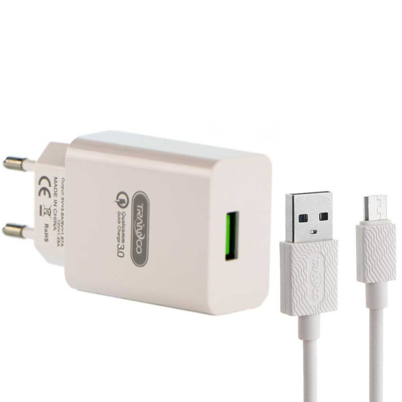 شارژر دیواری ترانیو مدل SE4 به همراه کابل تبدیل MicroUSB