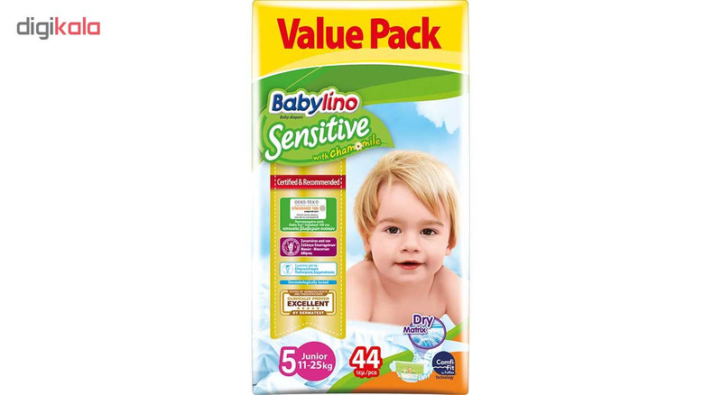 پوشک ضد حساسیت بیبی لینو سایز 5 مدل Value Pack بسته 44 عددی