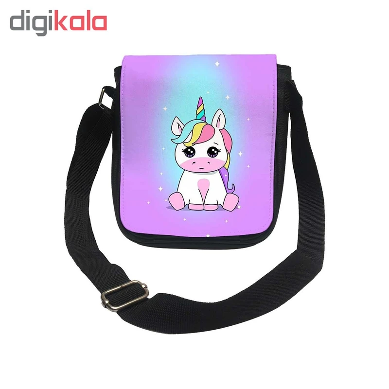 عکس شماره 2 : کیف دوشی دخترانه طرح اسب تک شاخ کد k188