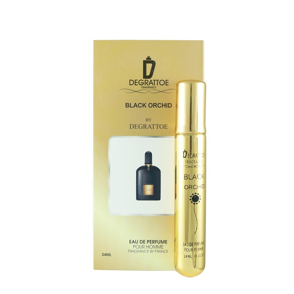 عطر جیبی مردانه دگراتو مدل  black orchid حجم 24 میلی لیتر