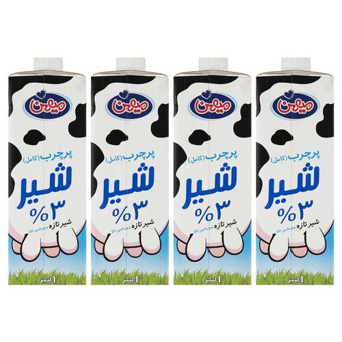شیر پر چرب میهن حجم 1 لیتر بسته 4 عددی
