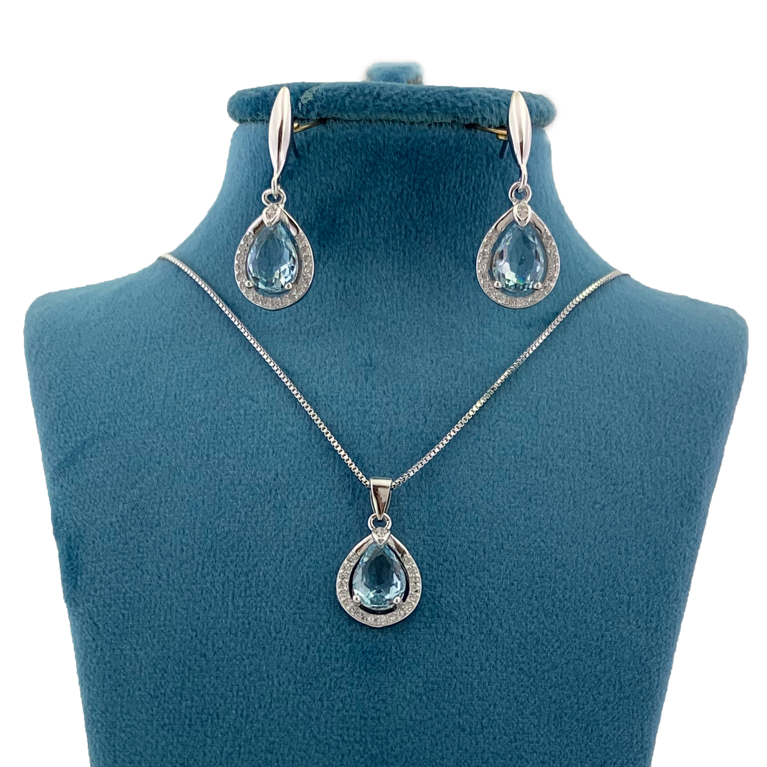 نیم ست نقره زنانه طرح اشک