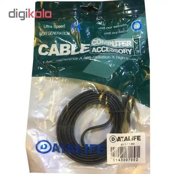 کابل تبدیل جک 3.5 میلی متری به RCA دیتالایف مدل D-S2 طول 1.5 متر