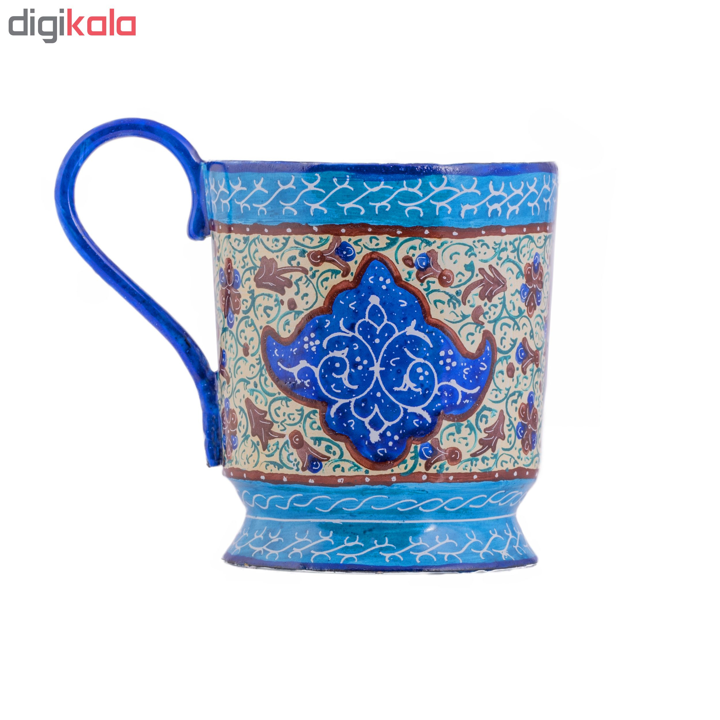 سرویس چای خوری میناکاری  سلطانی طرح اسلیمی کد 110 مجموعه 4 عددی